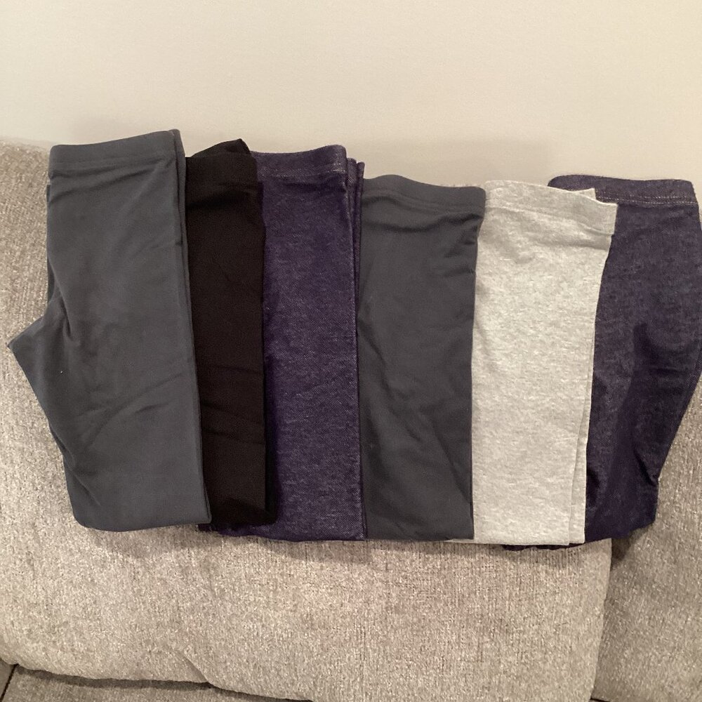 Set of 6 Old Navy Leggings, tappered leg, Size M (8)